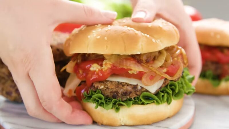 Black Bean Burgers making